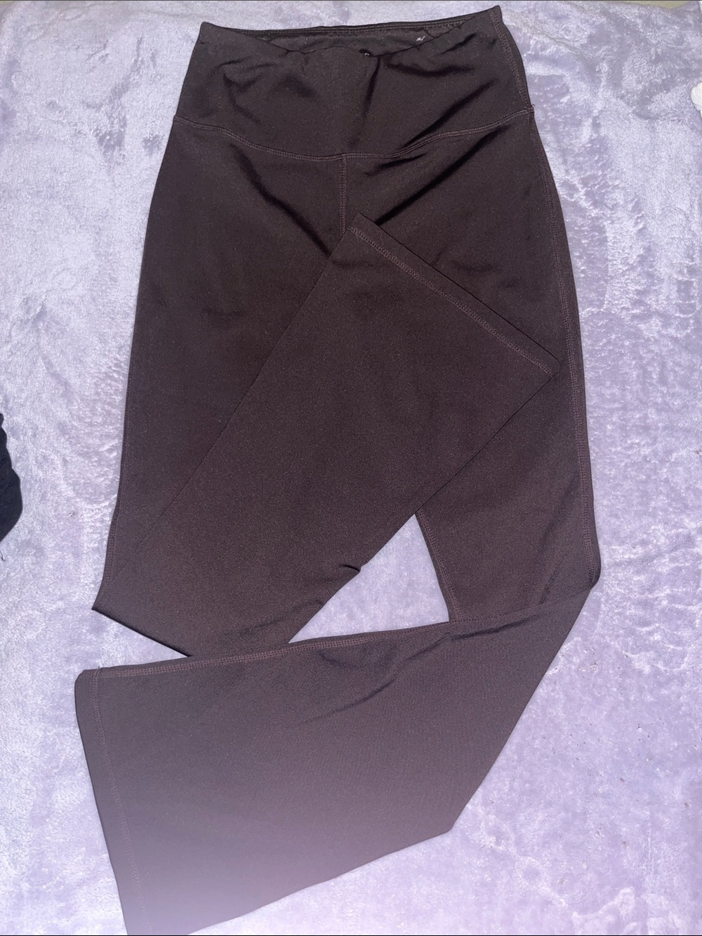 High-Waist Brown Flare Leggings